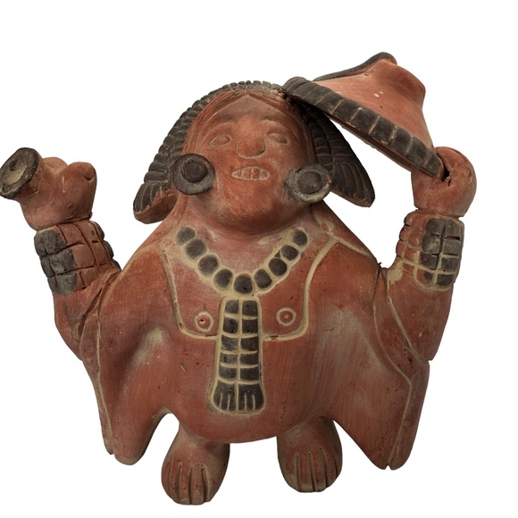 Vintage Pottery Aztec Maya Terracota Clay Figurine Statue Home Decor Accent - Picture 13 of 15